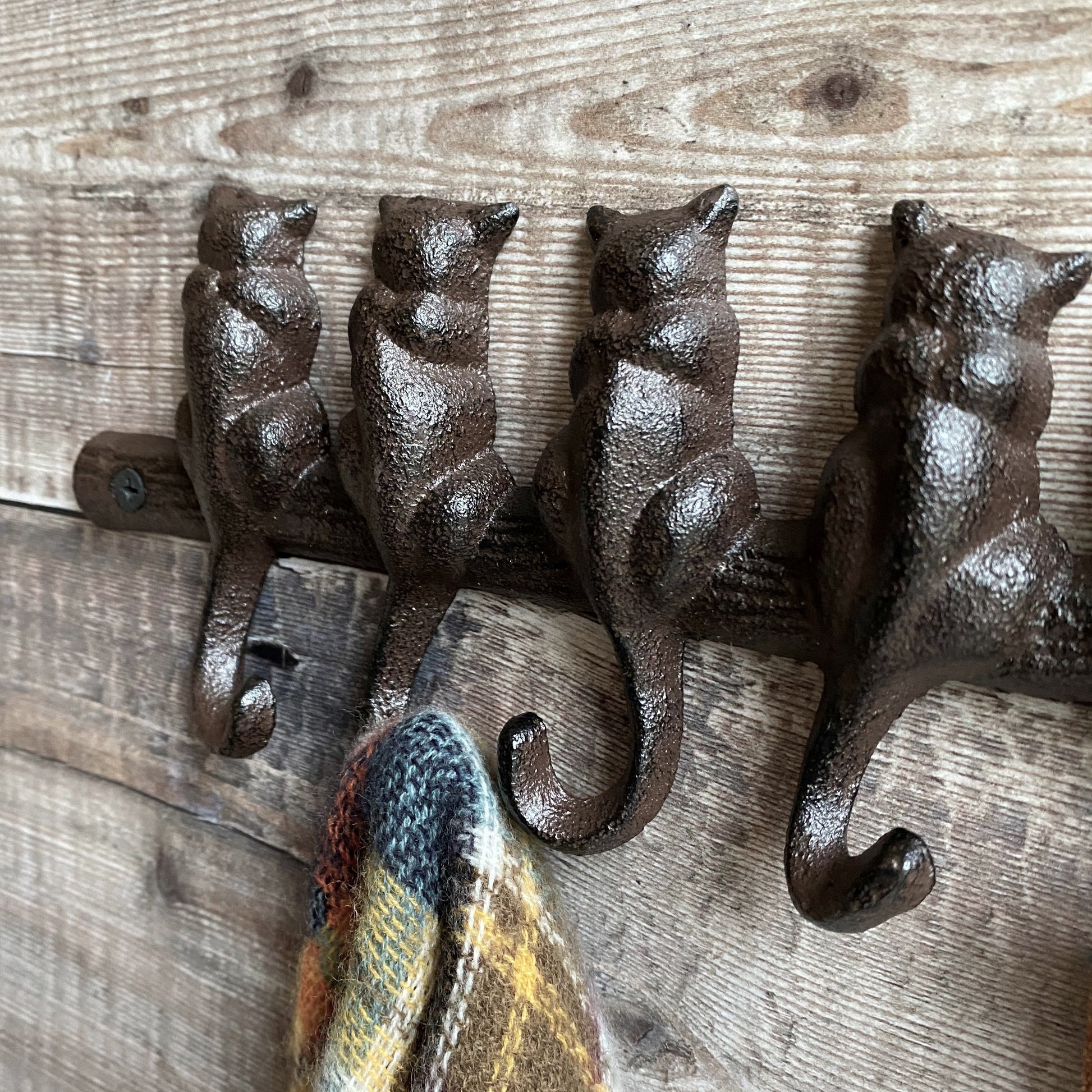 Cat Tail Wall Hook Rack in Cast Iron I Garden Selections