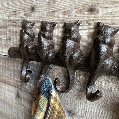 Cast Iron Cat Tail Shaped Wall Hook 
