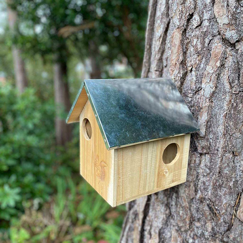 Squirrel Nest Box With Metal Roof