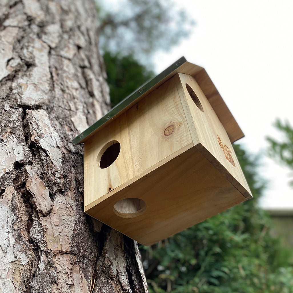 Squirrel Nest Box With Metal Roof