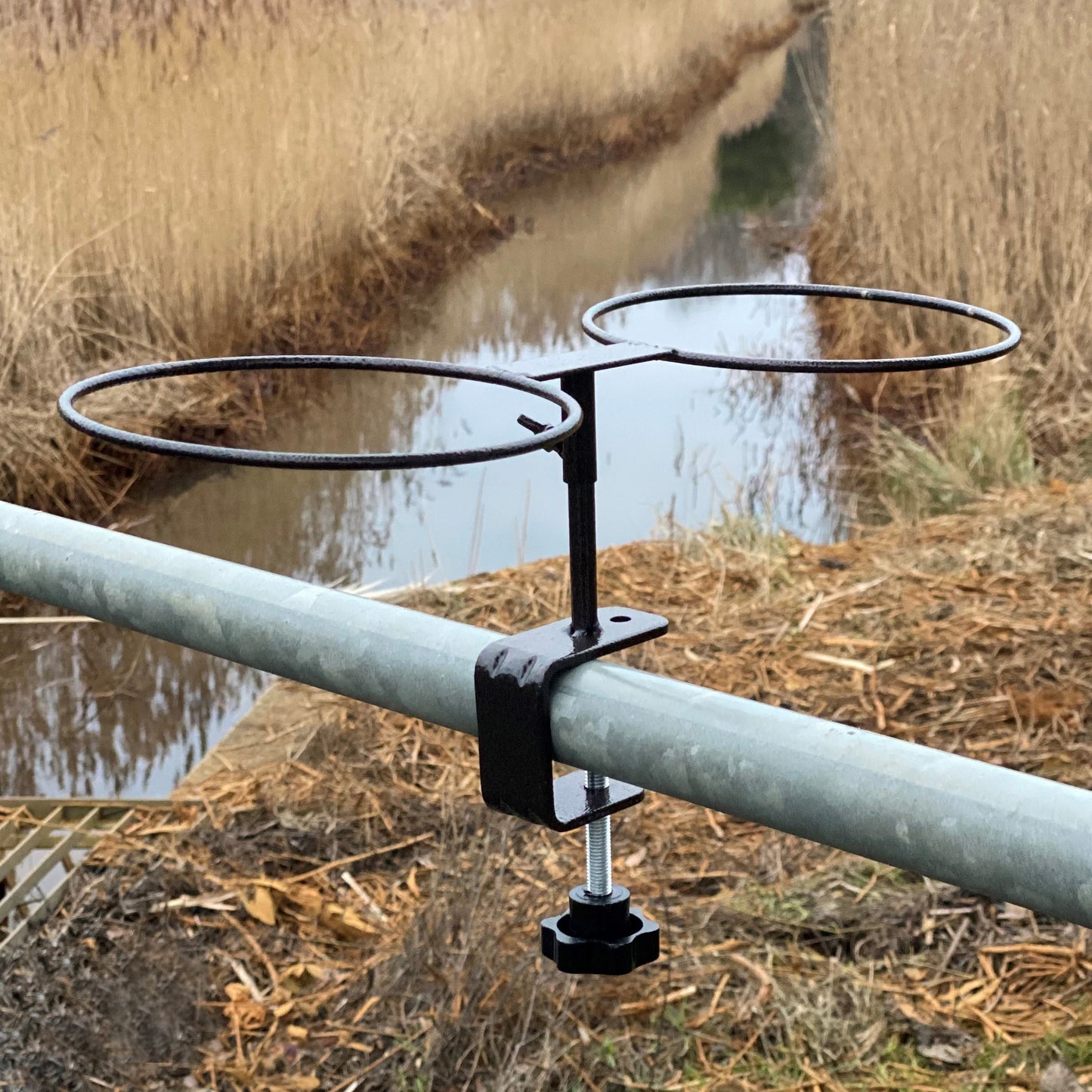 Deck Mounted Wild Bird Feeder and Bird Bath with Railing Clamp Balcony Feeding Station