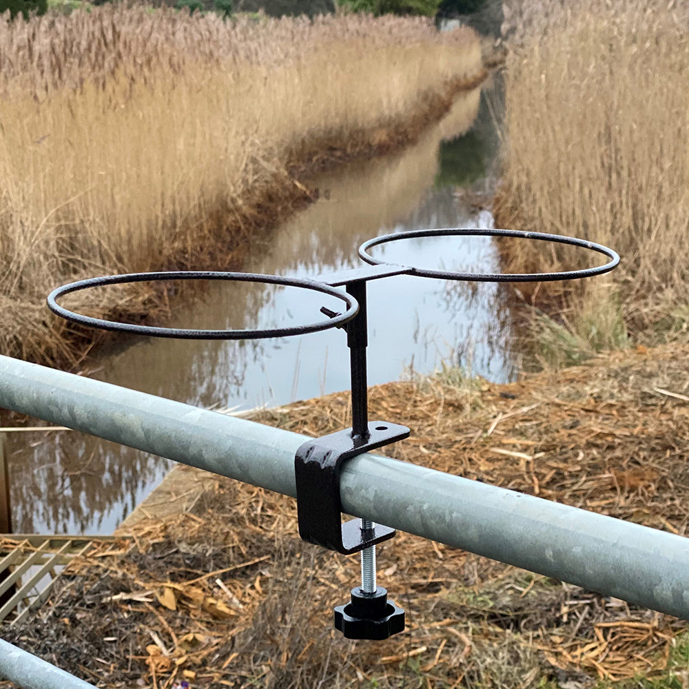 Deck Mounted Wild Bird Feeder and Bird Bath with Railing Clamp Balcony Feeding Station