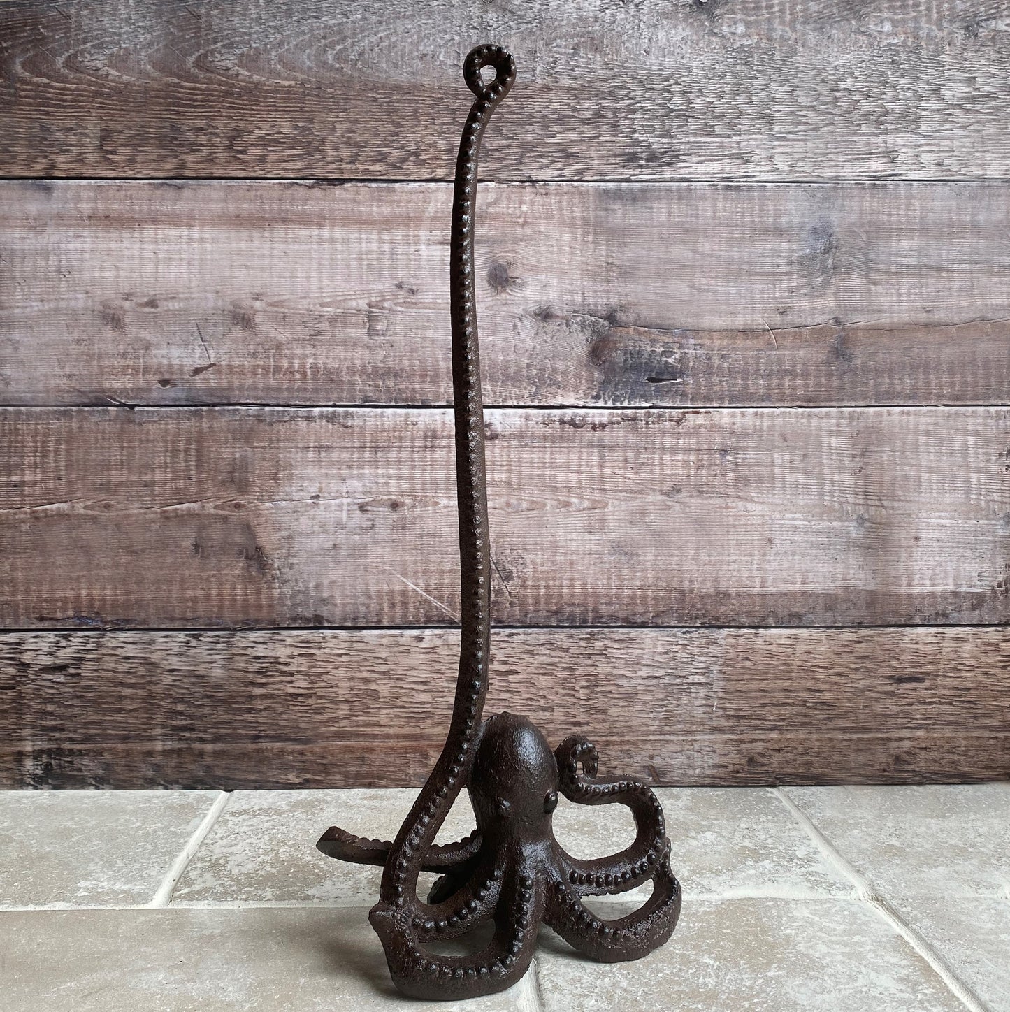 Cast Iron Octopus Wall Dispenser, Floor Loo Roll Holder & Wall Hook