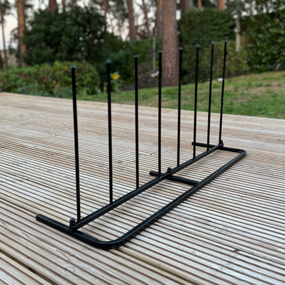 Contemporary Metal Welly Boot Rack Organiser in Black (4 Pairs)