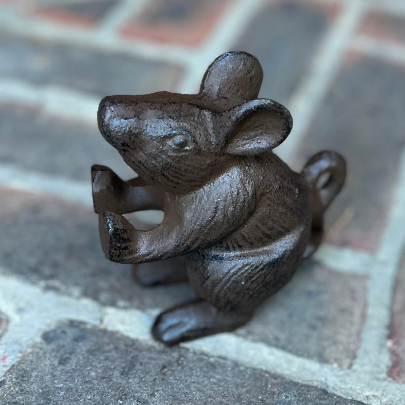 Cast Iron Mouse Decorative Doorstop or Bookends (Set of 2)