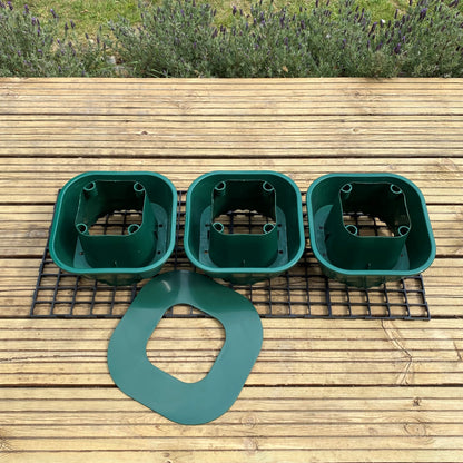 Tomato Growbag Watering Pot Kit - Set of 3 Pots with Planting Guard & Growbag Mat