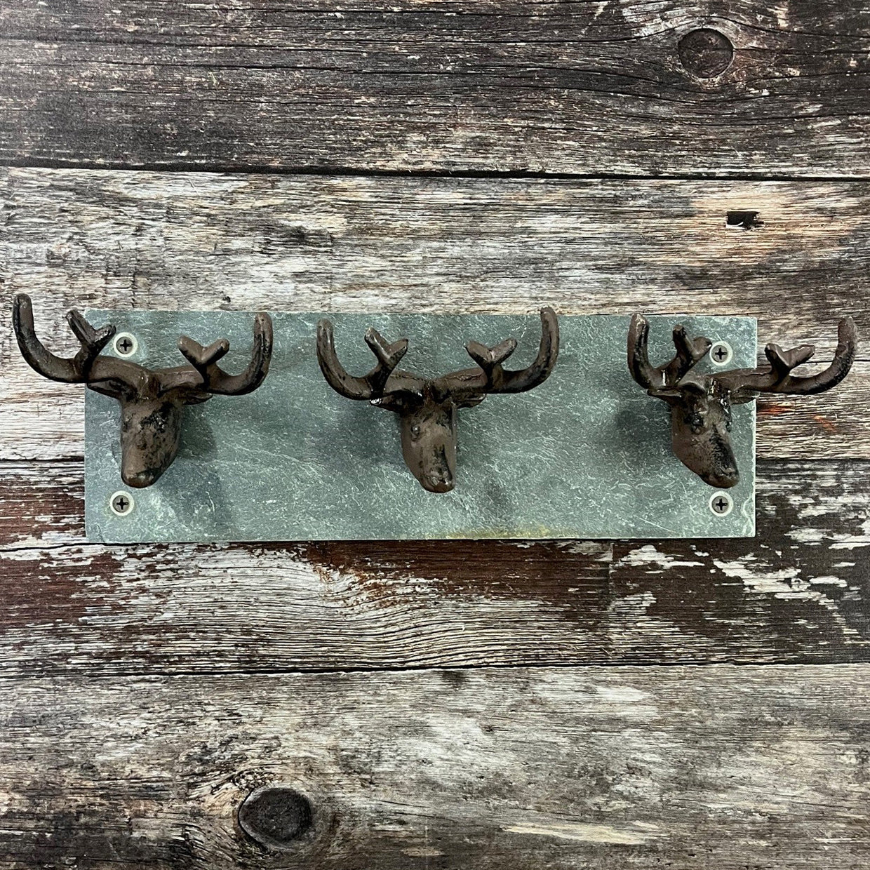 30GO Vintage Cast Iron Deer Antlers Wall Hooks Antler Decorative Hanger  w/Screws, Hook for Coats, Hats, Scarves, Keys