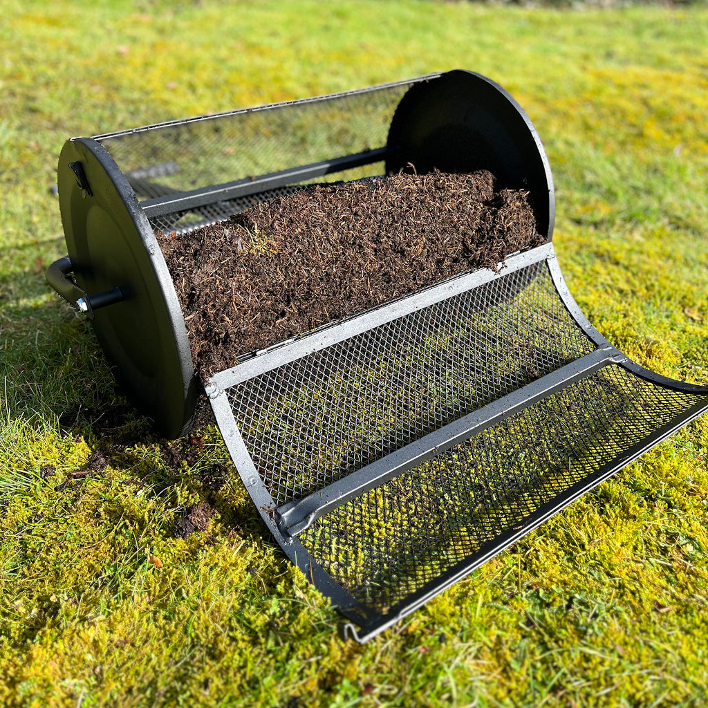 Compost spreader deals roller