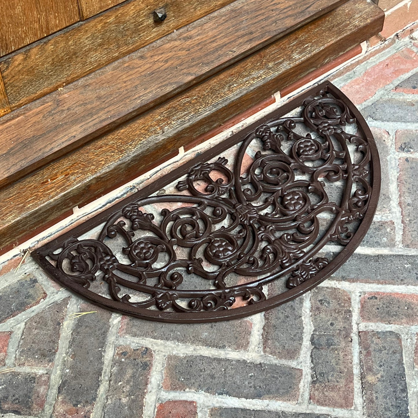 Ornate Semi Circular Cast Iron Doormat
