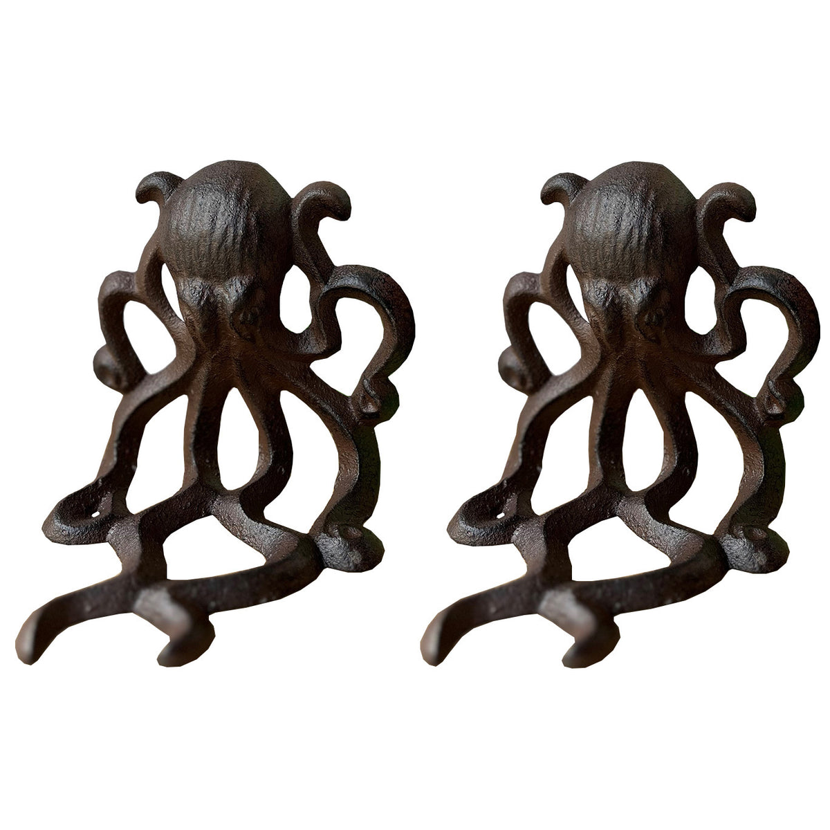 Cast Iron Octopus Shaped Decorative Bookends (Set of 2)