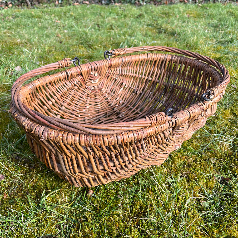 Medium & Large Natural Willow Wicker Garden Trug Basket (Set of 2)