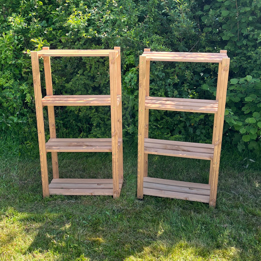 4 Tier Wooden Shelving Storage Rack (Set of 2)