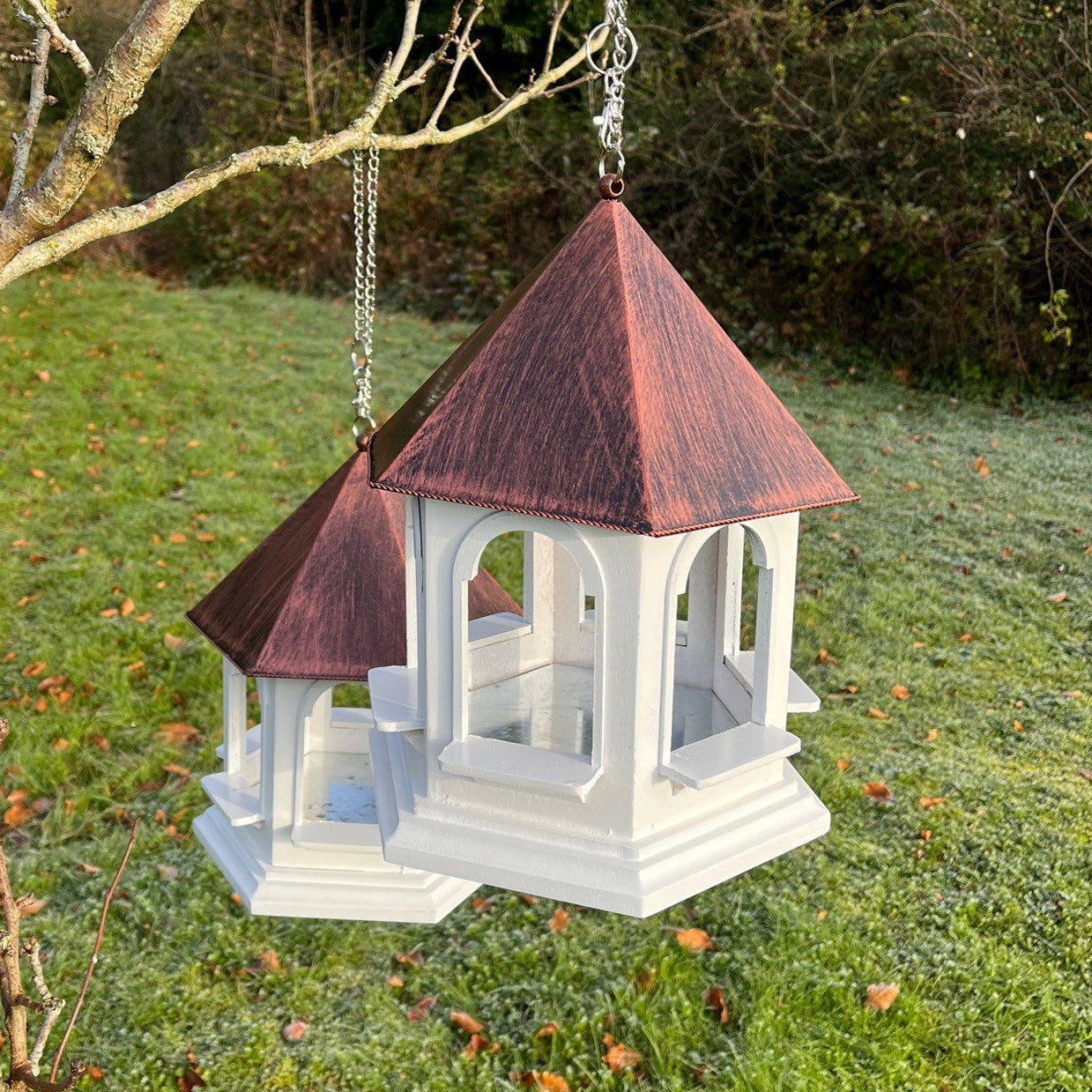 Factory Second - Rozel Hanging Bird Table with Metal Roof