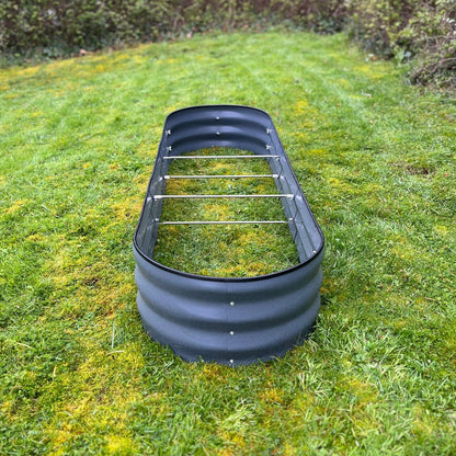 Large Metal Oval Raised Vegetable Bed in Dark Grey (170cm)