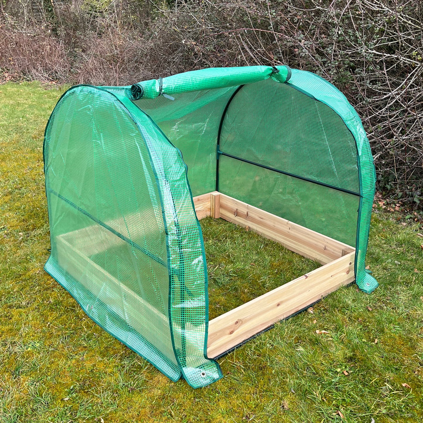 Wooden Raised Vegetable Bed & Reinforced Grow Tunnel (122cm x 100cm)