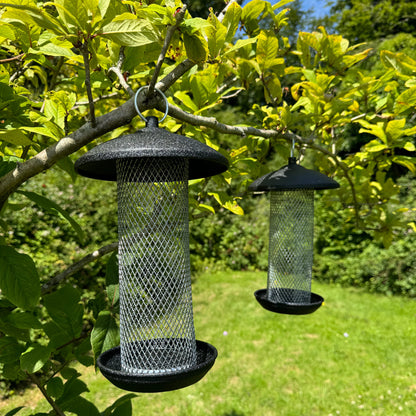 Large Hanging Steel Bird Suet and Fat Ball Feeder (Set of 2)