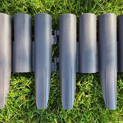Set of 16 Plastic Wood Effect Lawn Edging Panels (27.5cm x 24cm)