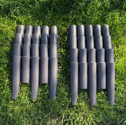 Set of 16 Plastic Wood Effect Lawn Edging Panels (27.5cm x 24cm)