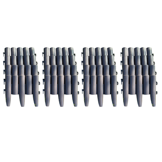 Plastic Log Roll Style Wood Effect Garden Lawn Edging (27.5cm x 24cm) - 16 Panels
