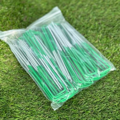150mm Galvanized Steel Artificial Grass & Weed Fabric U-Shaped Fixing Pins (Pack of 50)
