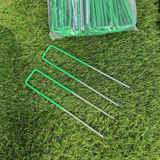 150mm Galvanized Steel Artificial Grass & Weed Fabric U-Shaped Fixing Pins (Pack of 50)