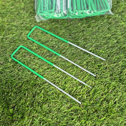 150mm Galvanized Steel Artificial Grass & Weed Fabric U-Shaped Fixing Pins (Pack of 50)