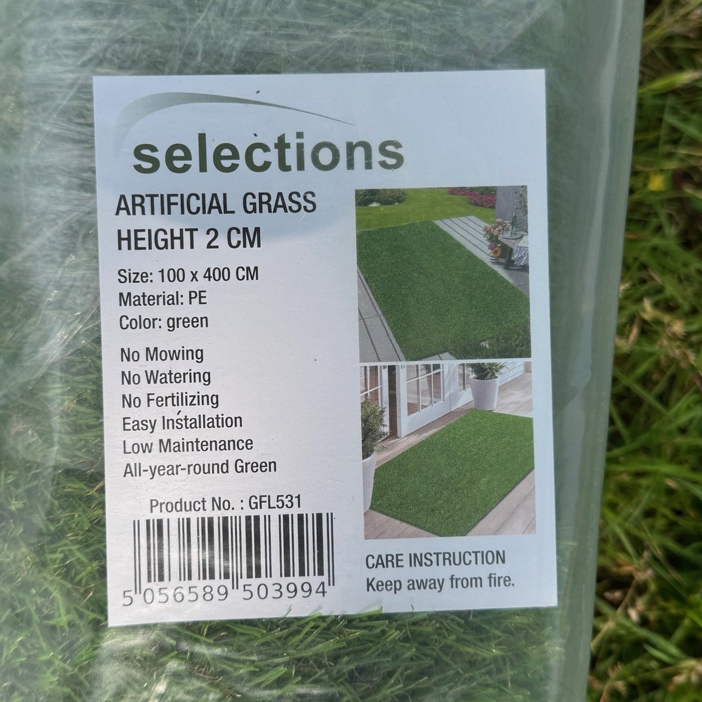 20mm Pile Artificial Lawn Grass (4m x 1m)