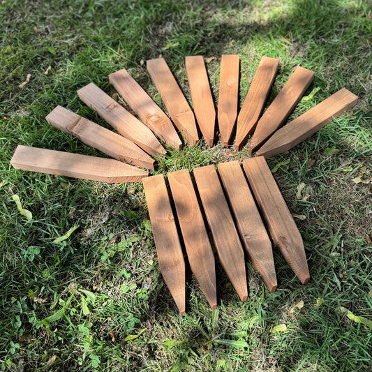 Set of 15 Wooden Garden Stakes (30cm)