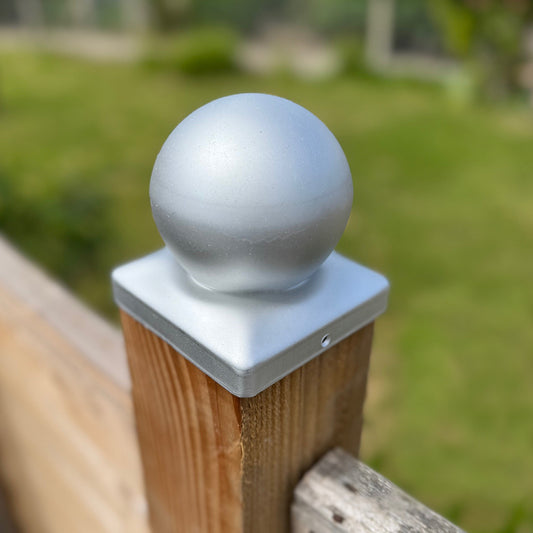 Galvanized Steel Ball Shape Fence Post Caps (Pack of 10)
