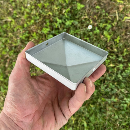 Galvanized Steel Pyramid Shape Fence Post Caps (Pack of 10)