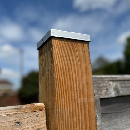 Galvanized Steel Pyramid Shape Fence Post Caps (Pack of 10)