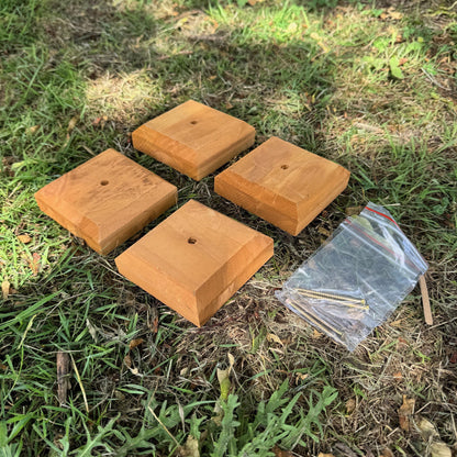 Wooden Fence Post Square Finial Caps (Pack of 4)
