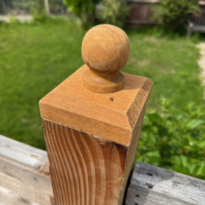 Wooden Fence Post Finial Ball Caps (Pack of 4)