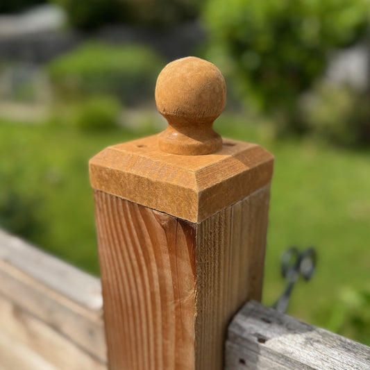 Wooden Fence Post Finial Ball Caps (Pack of 4)