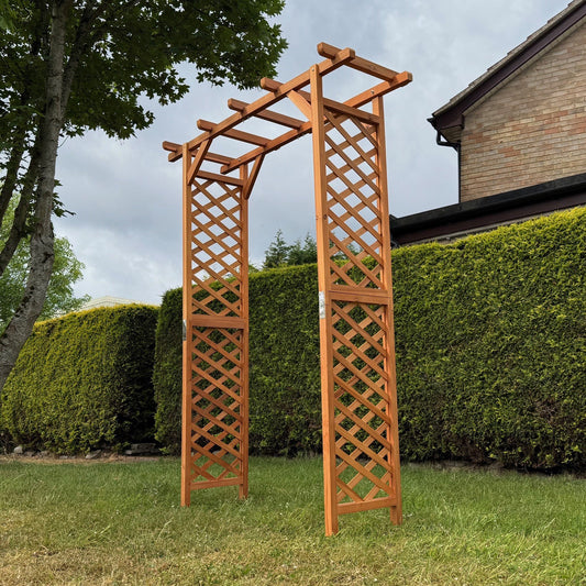 Wooden Garden Arch with Square Top (Tan)