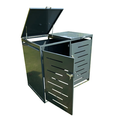 Factory Second - Metal Wheelie Bin Store in Dark Grey (Double)