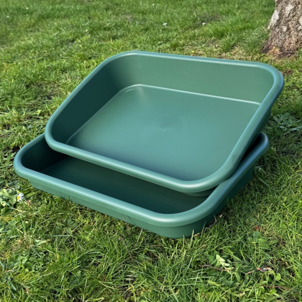 Large Green Plastic Garden & Greenhouse Potting Tray - Pack of 2