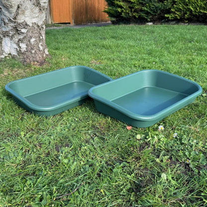 Large Green Plastic Garden & Greenhouse Potting Tray - Pack of 2