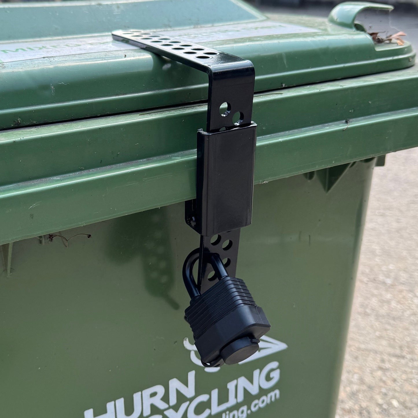 Wheelie Bin Metal Security Strap Lock with Padlock