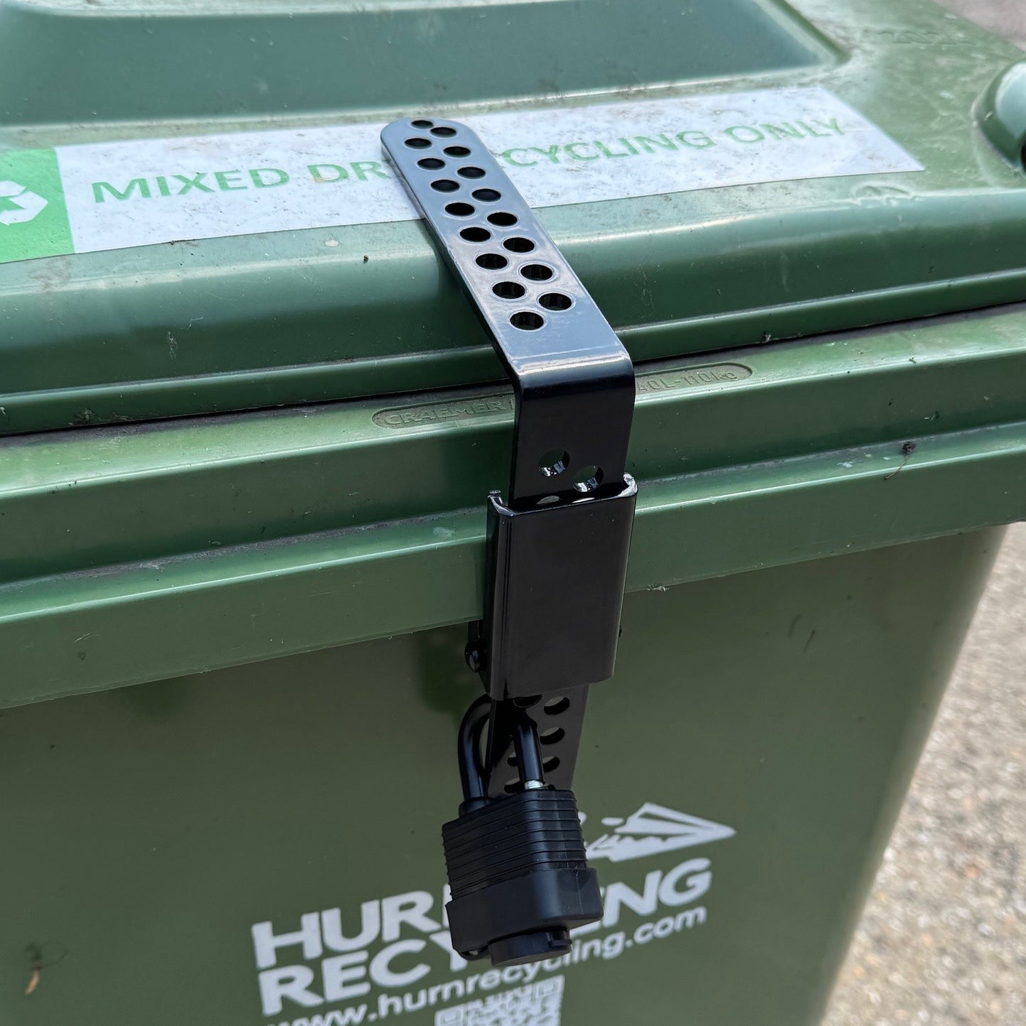 Wheelie Bin Metal Security Strap Lock with Padlock
