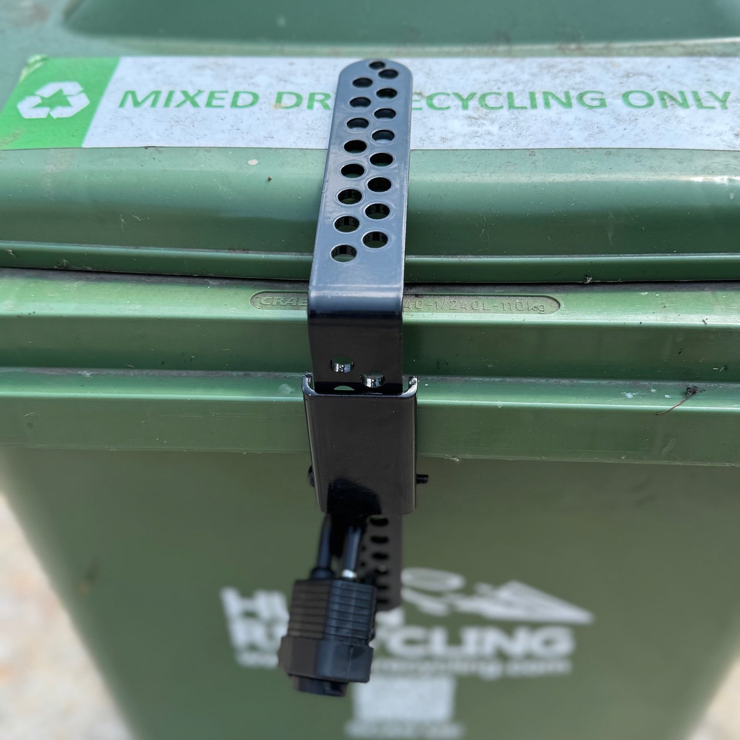 Wheelie Bin Metal Security Strap Lock with Padlock