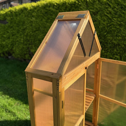 Wooden Framed Polycarbonate Apex Growhouse Mini Greenhouse