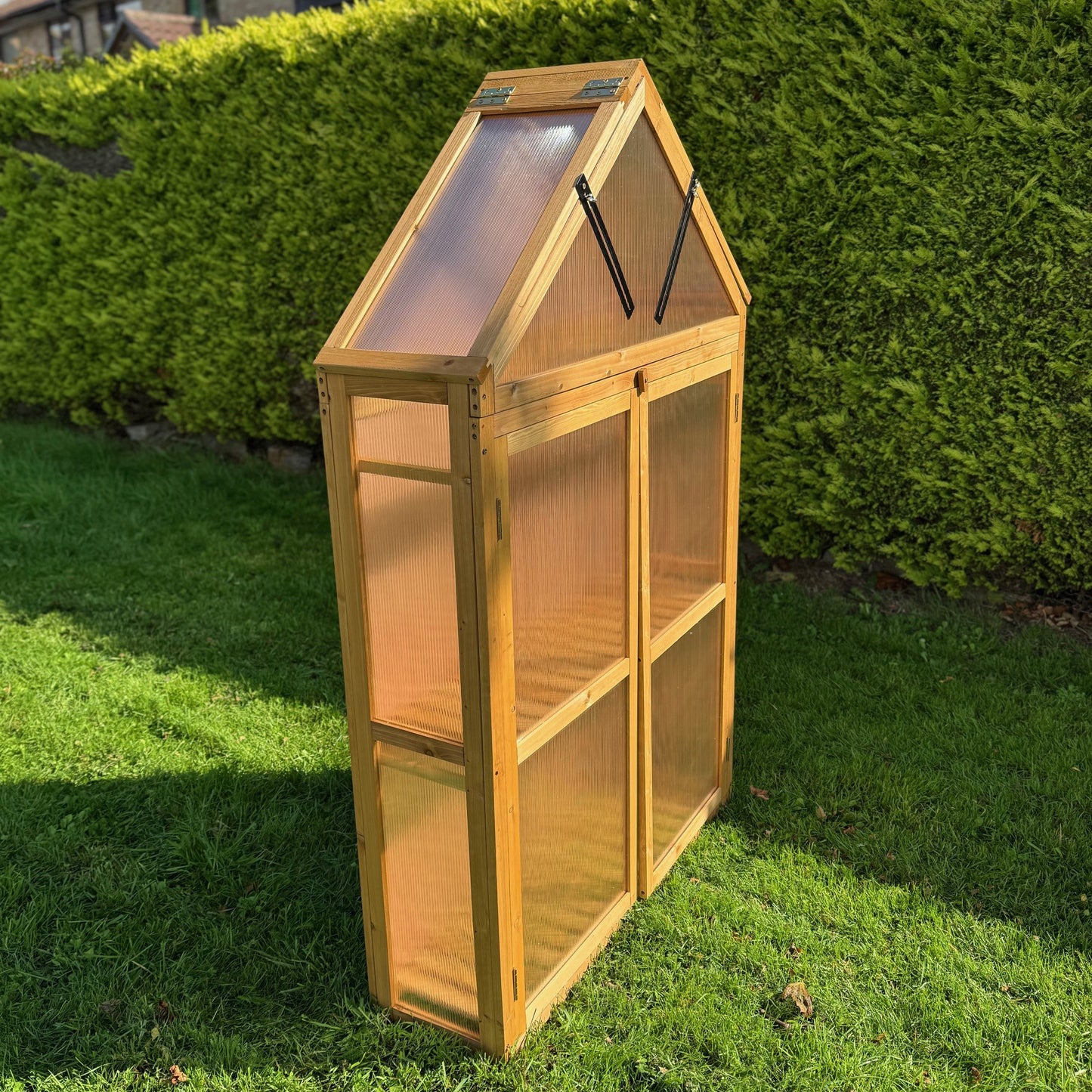 Wooden Framed Polycarbonate Apex Growhouse Mini Greenhouse