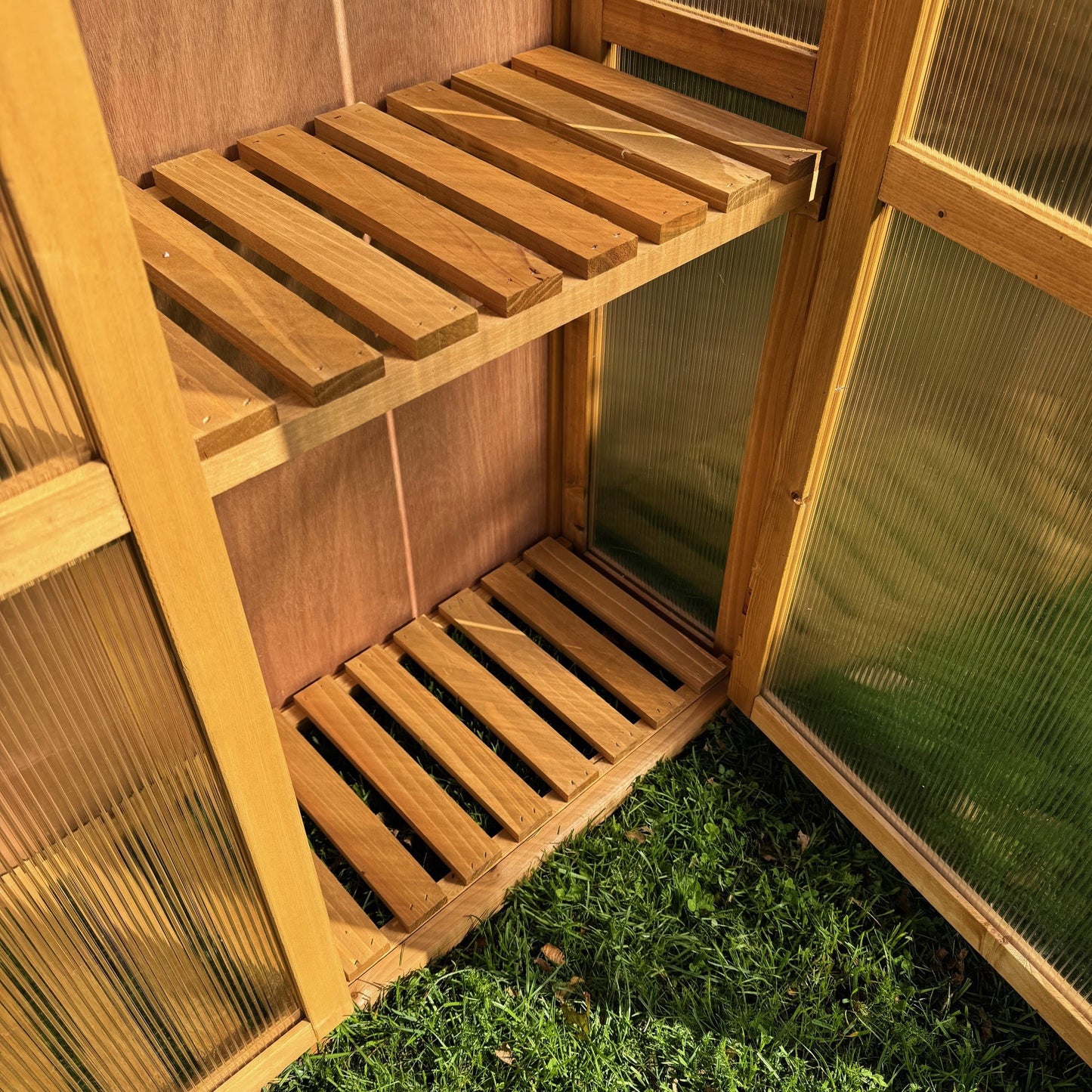 Wooden Framed Polycarbonate Apex Growhouse Mini Greenhouse