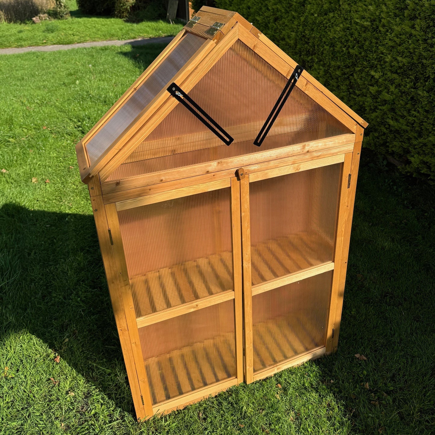 Wooden Framed Polycarbonate Apex Growhouse Mini Greenhouse