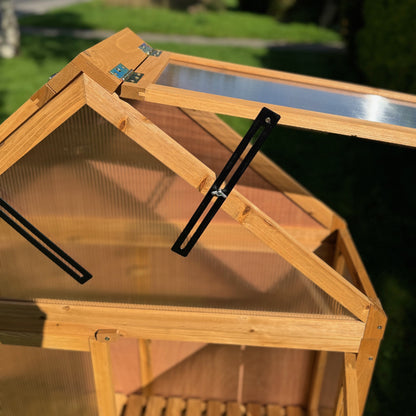 Wooden Framed Polycarbonate Apex Growhouse Mini Greenhouse
