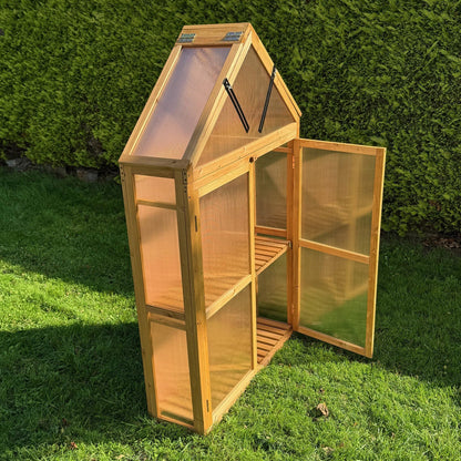 Wooden Framed Polycarbonate Apex Growhouse Mini Greenhouse