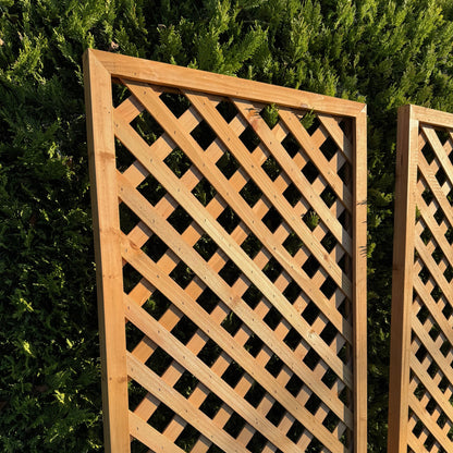 Wooden Framed Trellis Fence Panels (180cm x 60cm) - Pack of 2