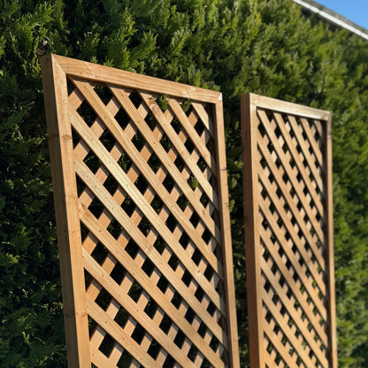 Wooden Framed Trellis Fence Panels (180cm x 60cm) - Pack of 2