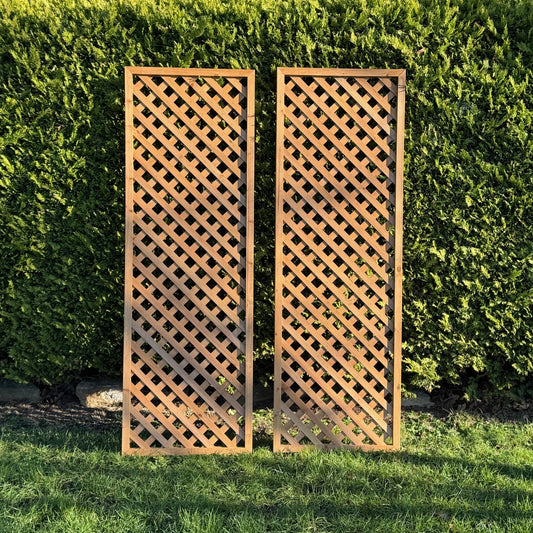 Wooden Framed Trellis Fence Panels (180cm x 60cm) - Pack of 2